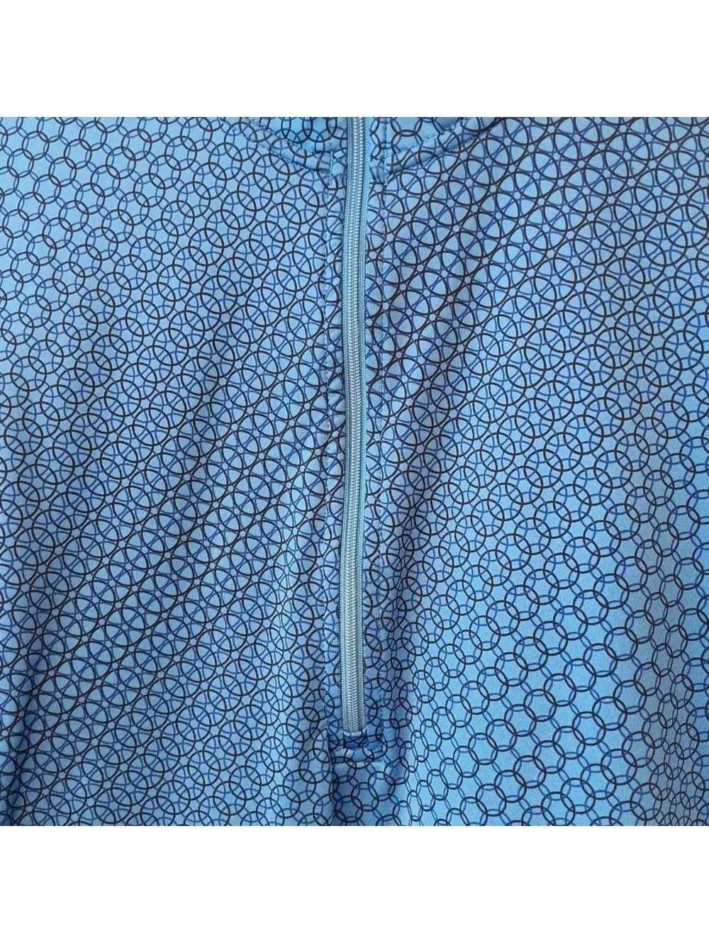 Nike Pro Men's Blue Geometric 1/4 Zip Dri-FIT Training Long Sleeve Top Size S